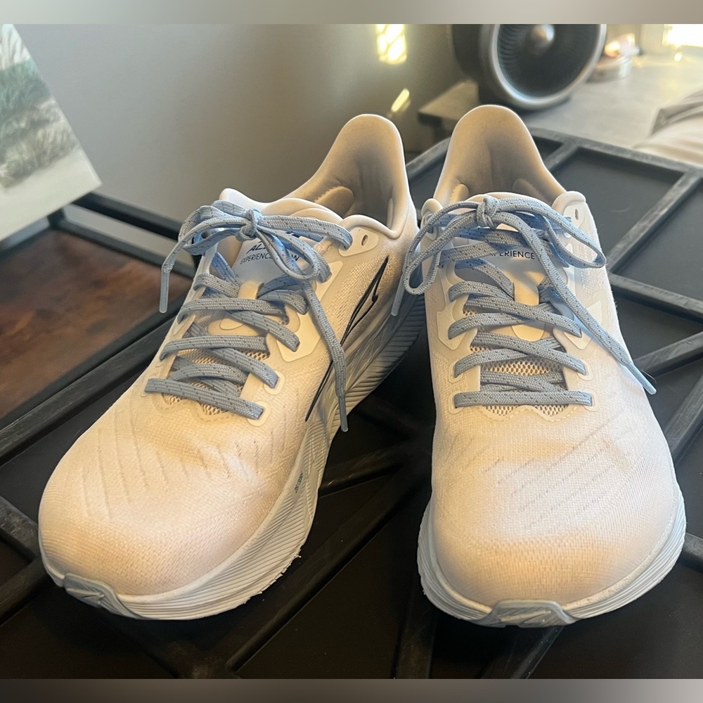Altra White and Light Blue Athletic Shoes